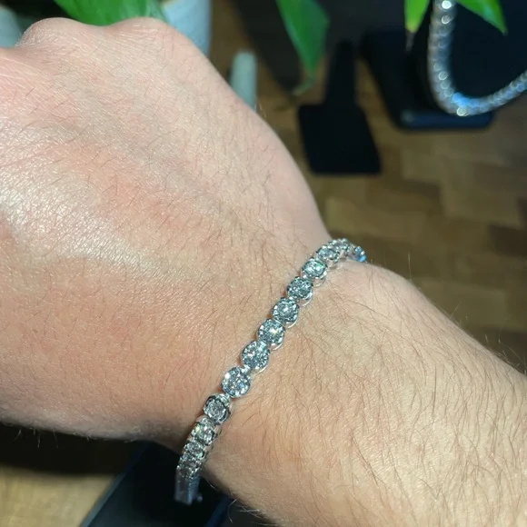 5 carat HPHT lab diamond tennis bracelet in .925 silver